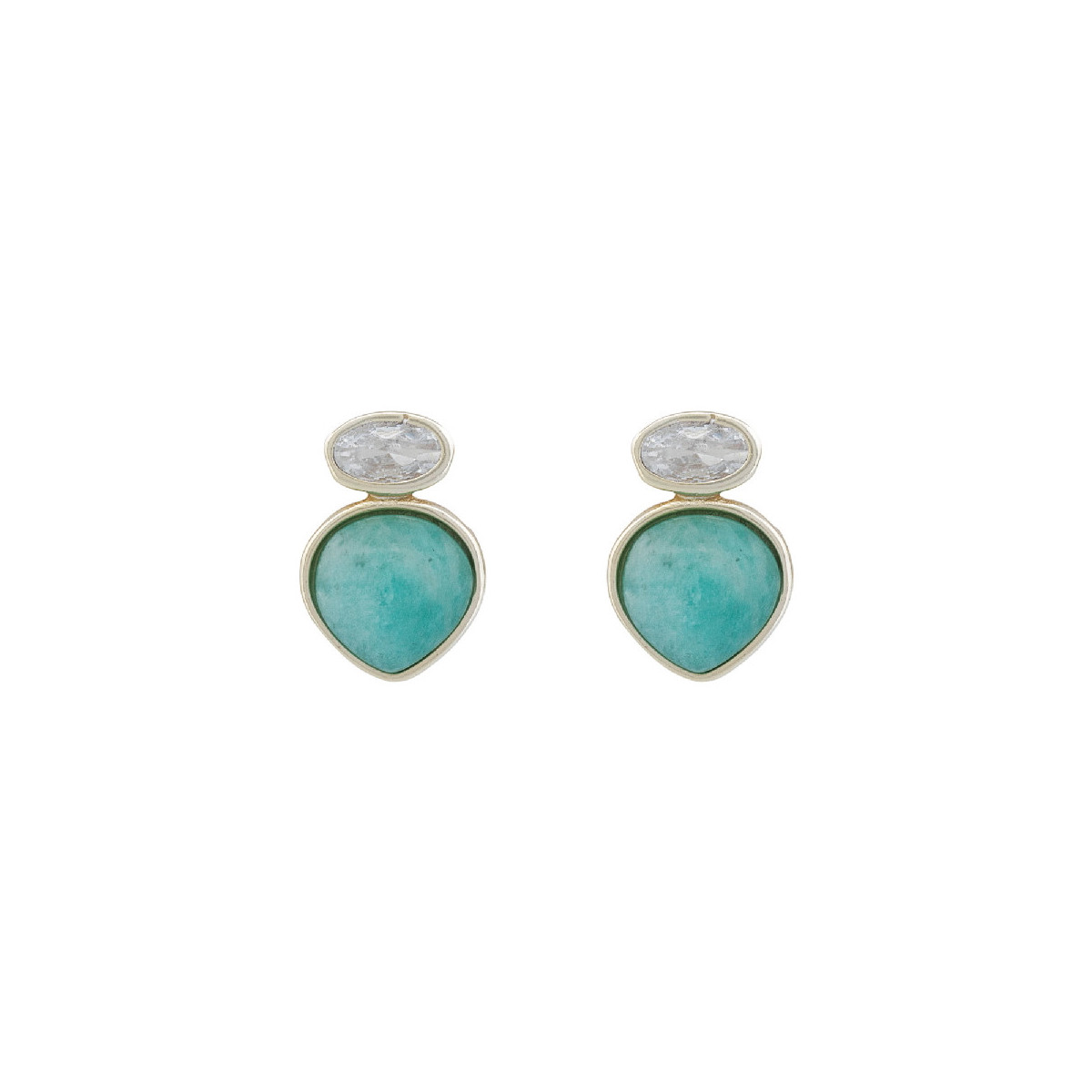 P. CZ OVAL + PIEDRA AMAZONITA - PE6942CH/18