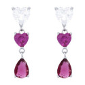 PE. LARGO 3 CZ 2 FORMA CORAZON Y CZ LAGR - PE6958R/13 PE. LARGO 3 CZ 2 FORMA CORAZON Y CZ LAGR - PE6958R/13