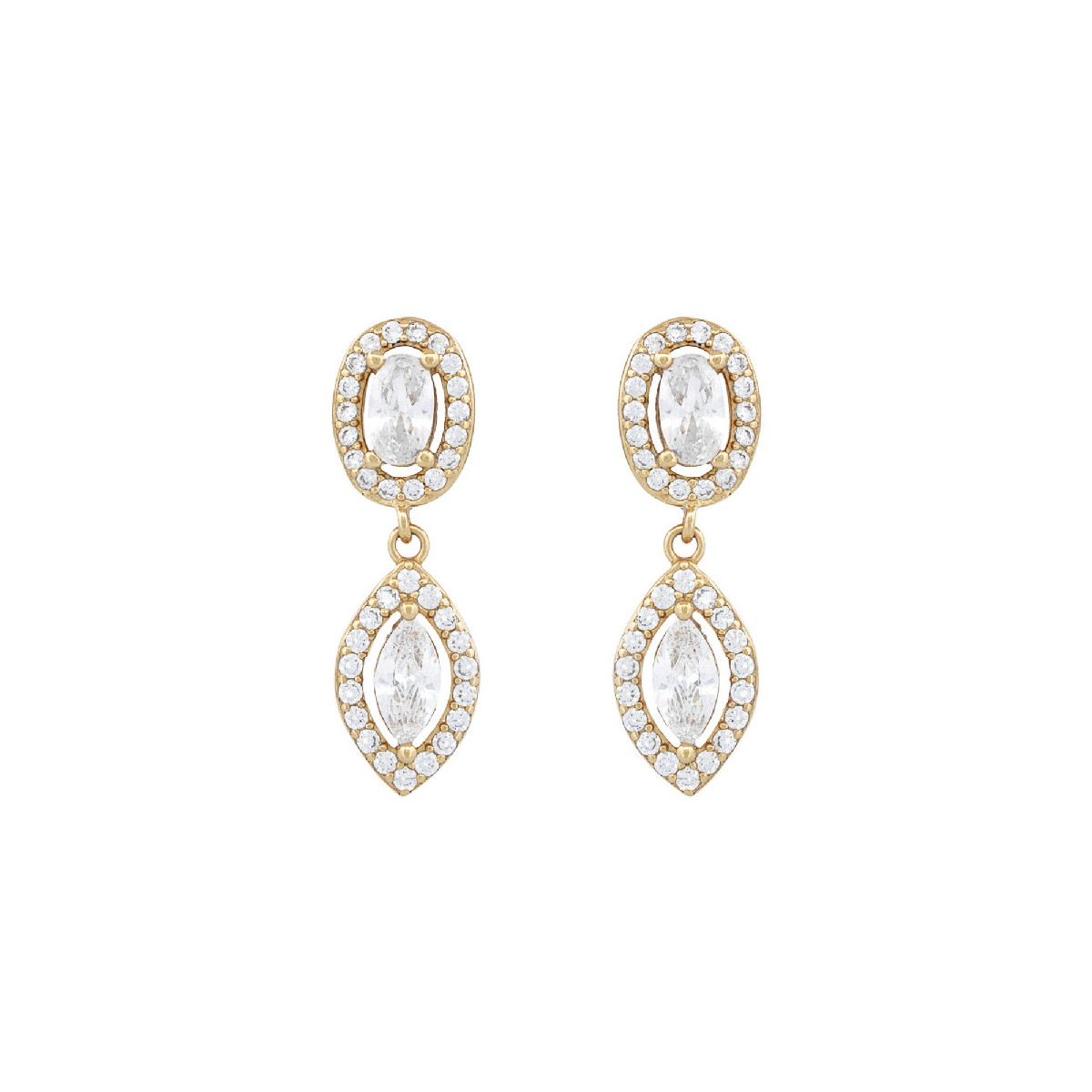 PENDIENTE 2 PIEZAS OVALES CZ - PE6966CH