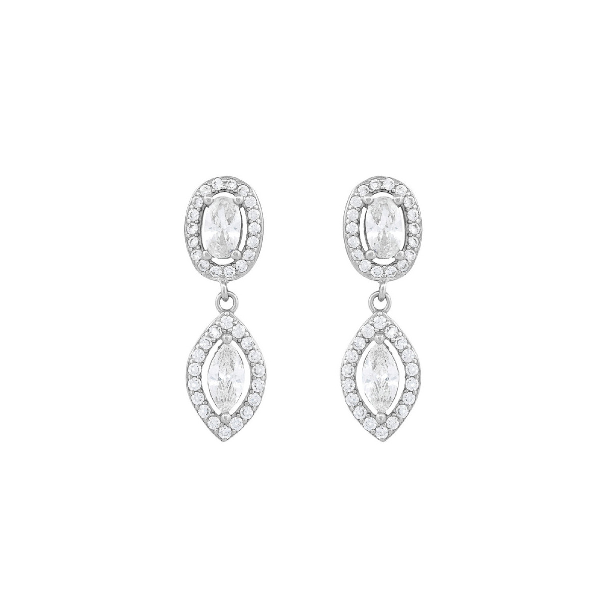 PENDIENTE 2 PIEZAS OVALES CZ - PE6966R