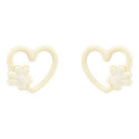 PENDIENTE CORAZON CALADO + HUELLA - PE6986CH