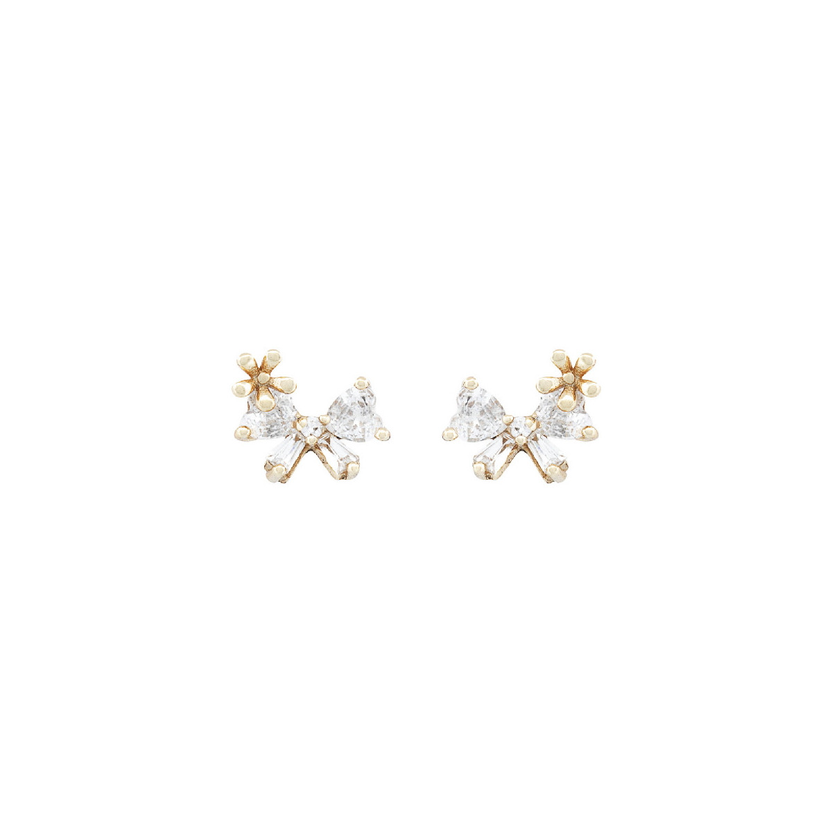 PENDIENTE LAZO CZ CON FLORES - PE6987CH