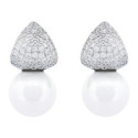 PENDIENTE TRIANGULO CZ + PERLA - PE7009R