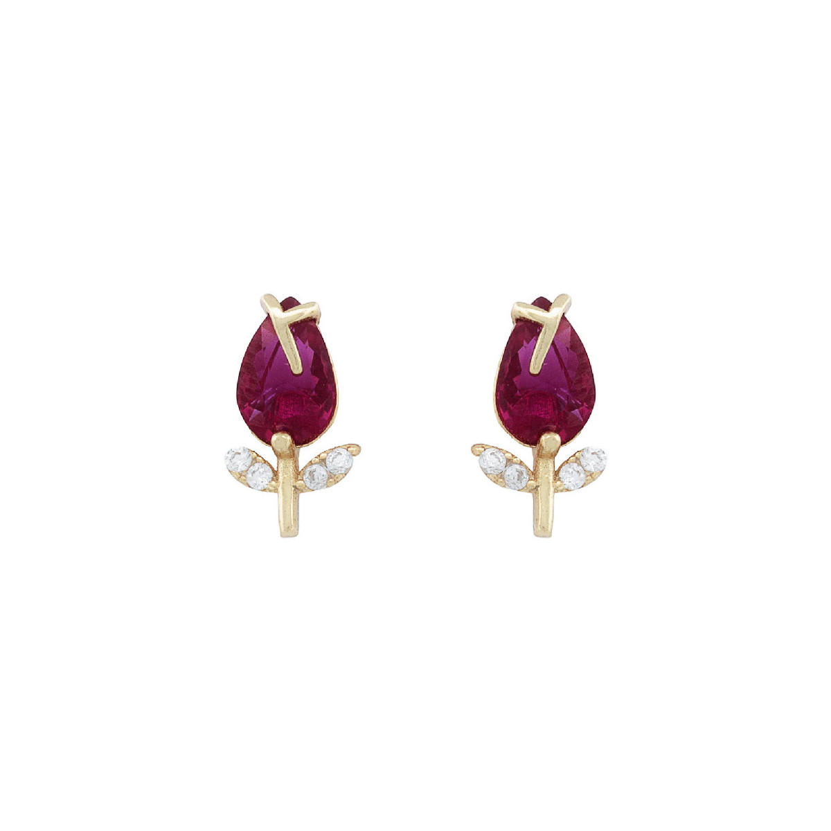 PENDIENTE FLOR CON 2 HOJAS - PE7016CH/13