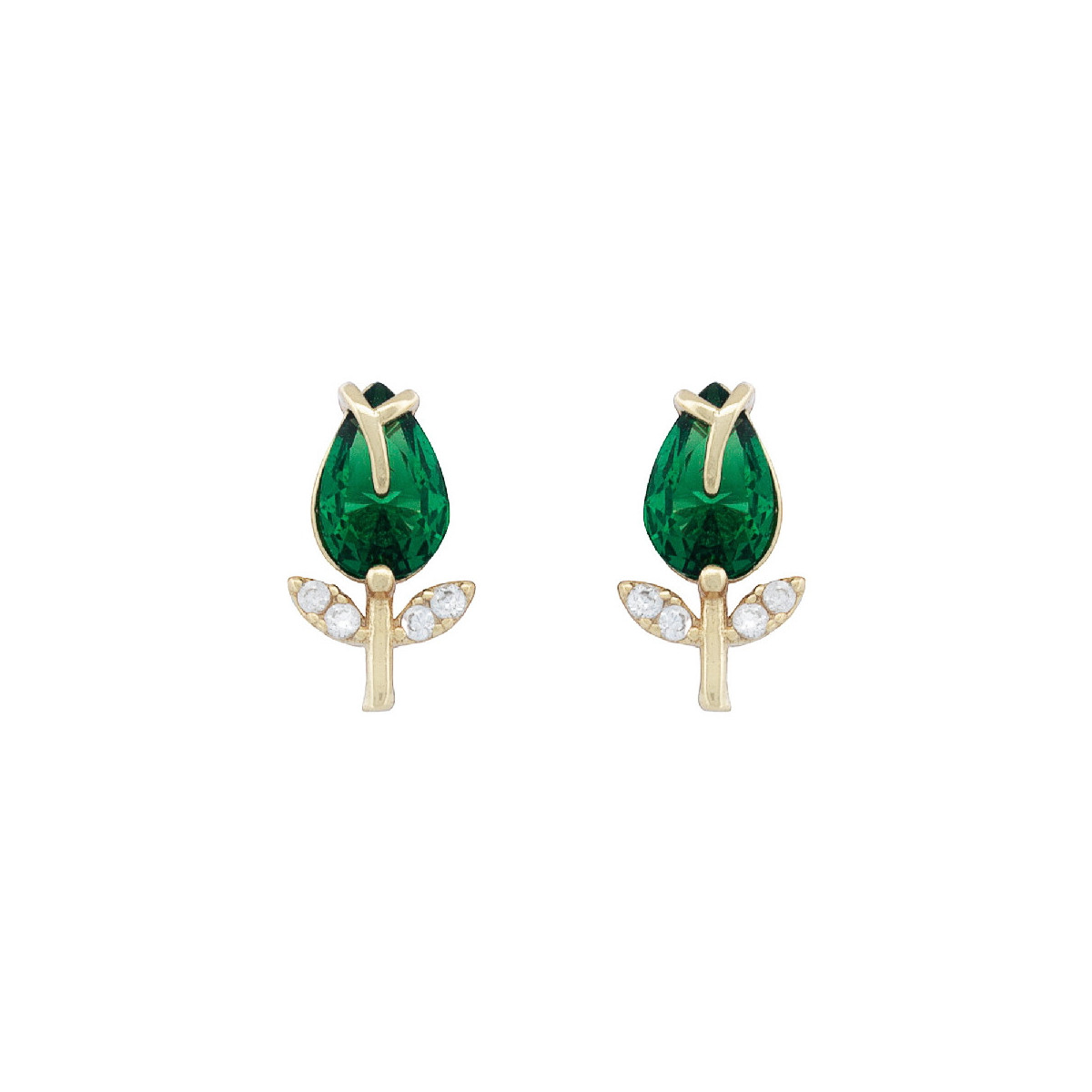 PENDIENTE FLOR CON 2 HOJAS - PE7016CH/16