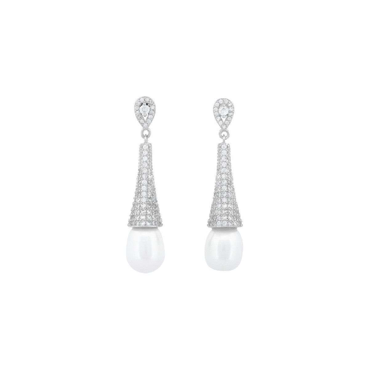 PEND. LARGO CZ +  PERLA NATURAL - PE7029R