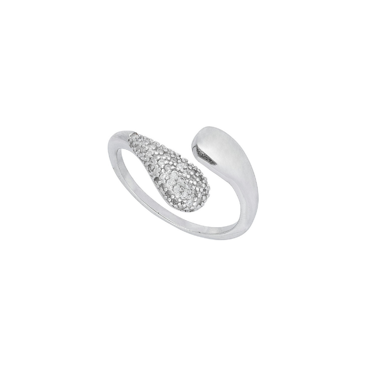 SORTIJA CRUZADA LISA + CZ GOTAS - SO1731R