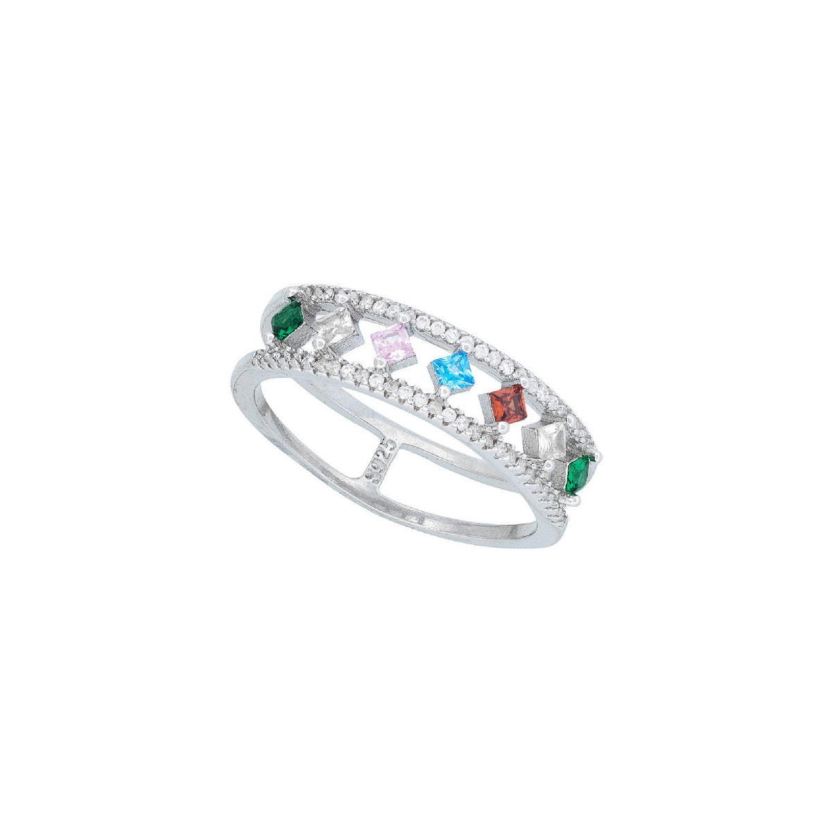 SO. 2 LINEAS DE CZ EN MEDIO CZ COLORES - SO1734R/24