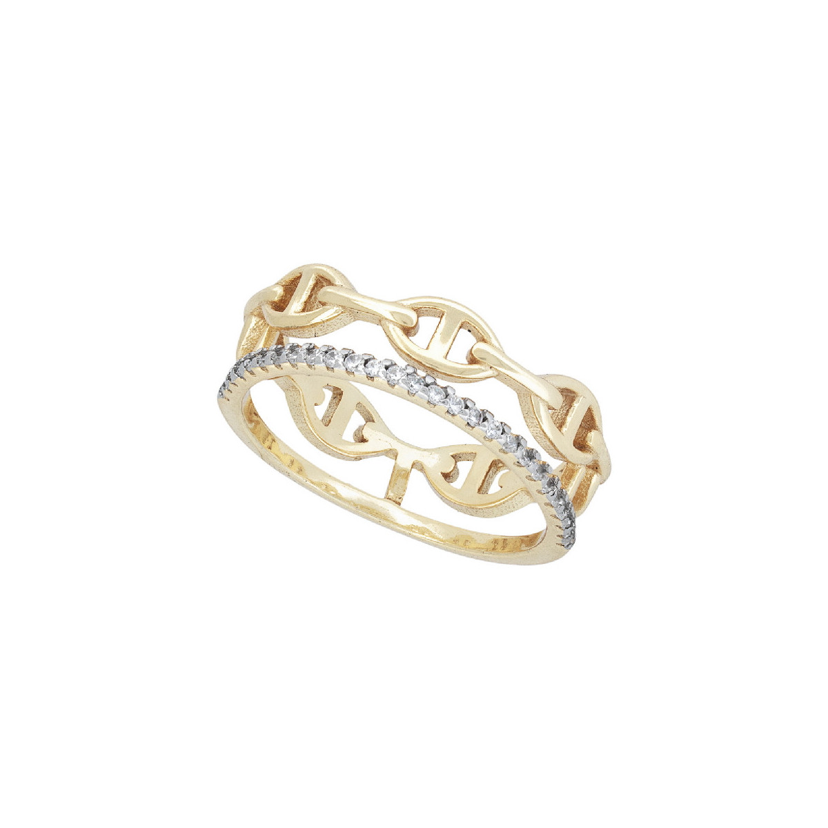 S. LINEA CZ RODIO + ESLABON LISO CHAPADO - SO1736R/CH
