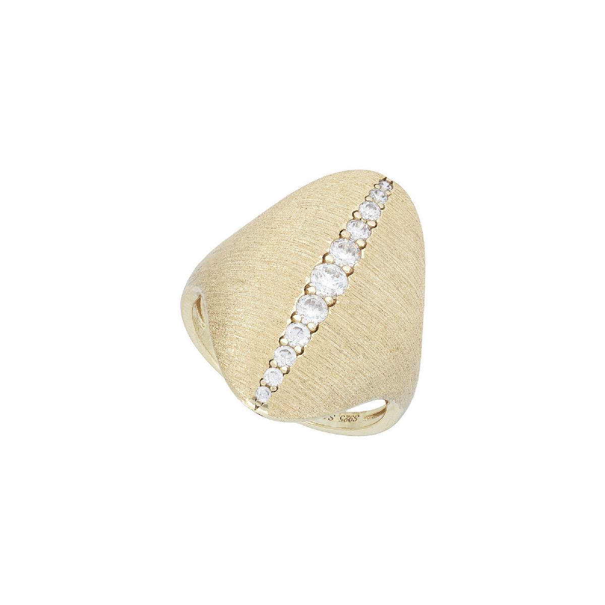 SORTIJA OVAL MATE LINEA DE CZ  - SO1708CH