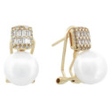 PE. OMEGA CUADRADO CZ + PERLA NATURAL - PE7032CH