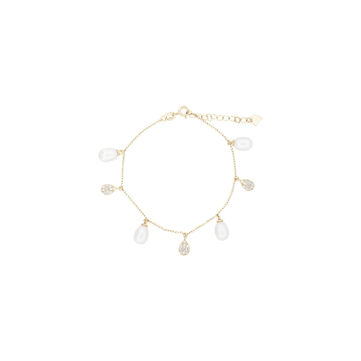 PUL. 4 PERLAS NATURALES + 3 LAGRIMA CZ - PU5966CH