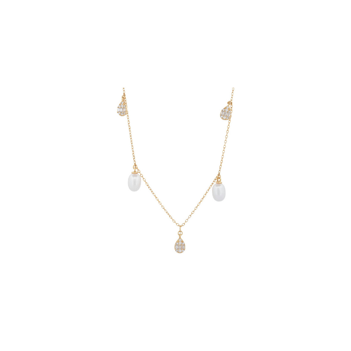 GARG. 4 PERLAS NATURALES + 3 LAGRIMA CZ - GA1944CH