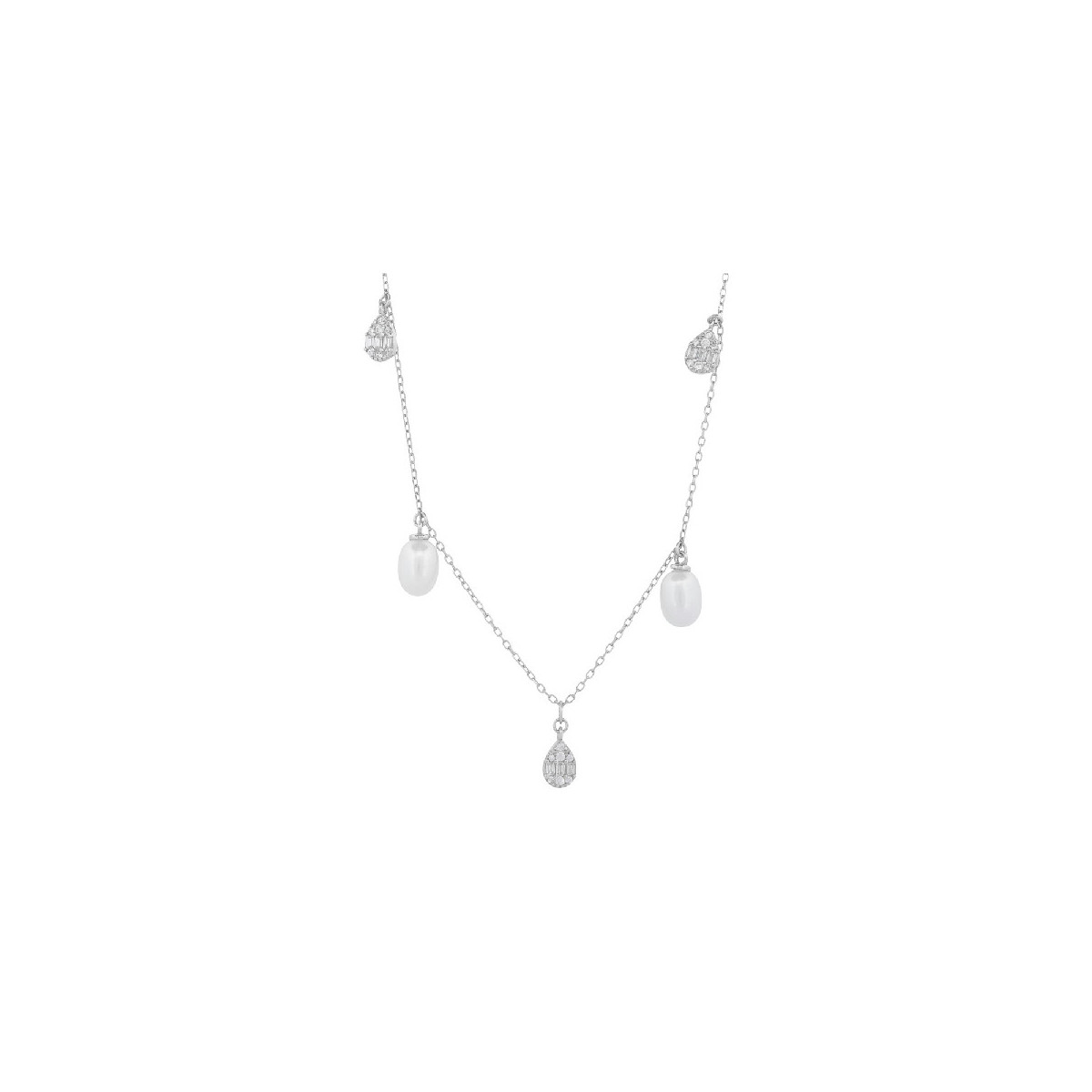 GARG. 4 PERLAS NATURALES + 3 LAGRIMA CZ - GA1944R