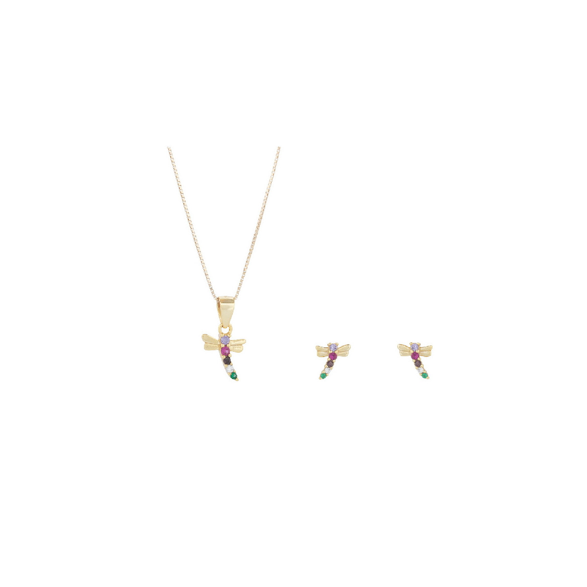 JUEGO LIBELULA CZ MULTICOLOR  - JU3167CH/24