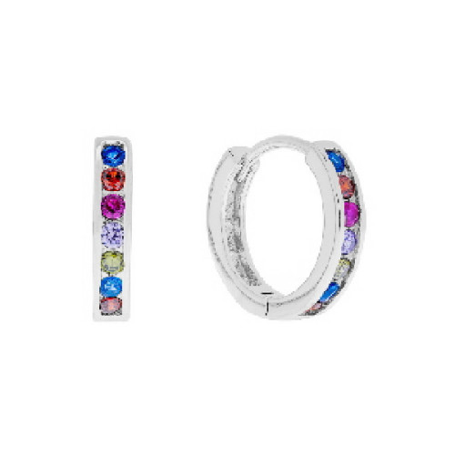 PENDIENTE 14MM CIRCONITAS MULTICOLOR - PE5446/24