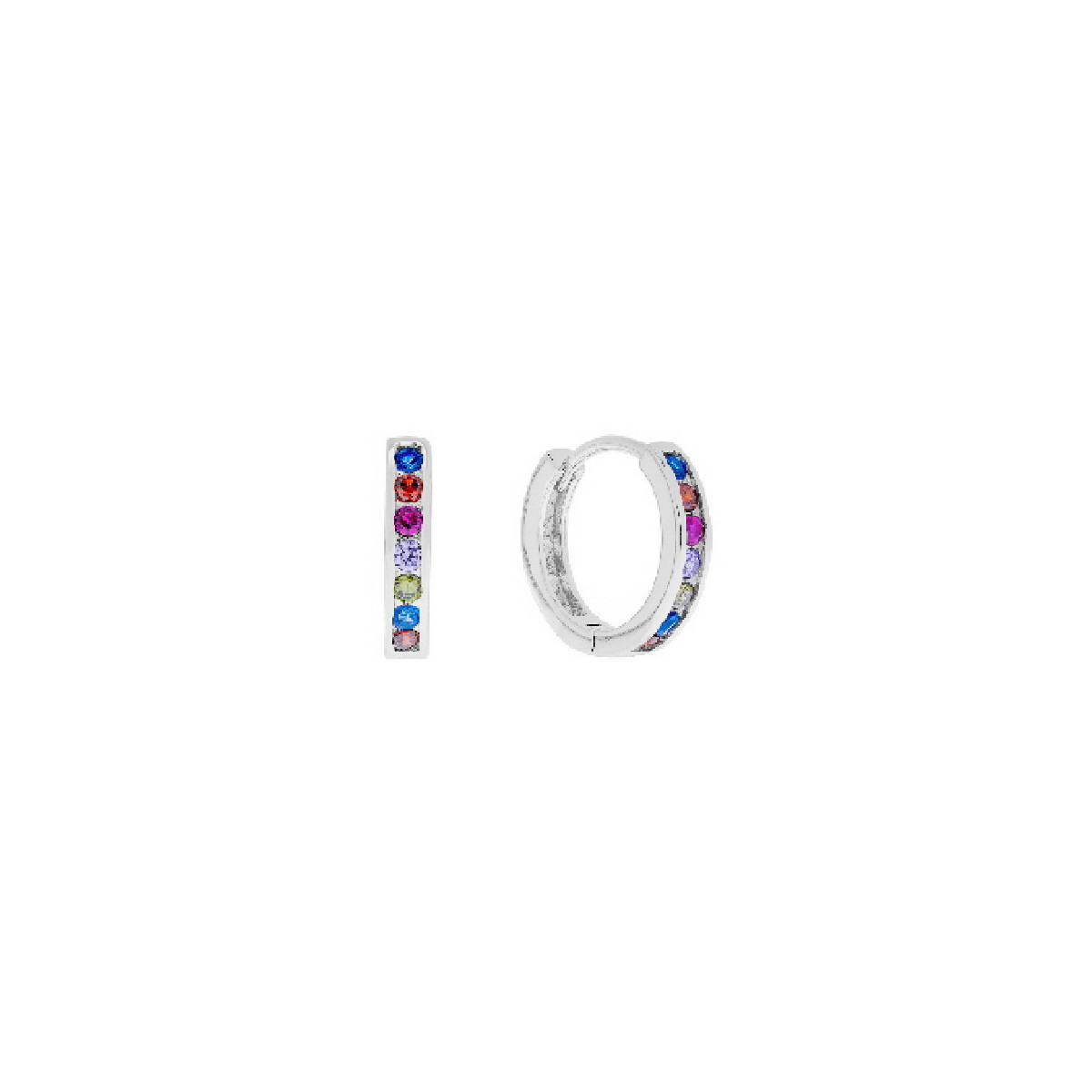 PENDIENTE 14MM CIRCONITAS MULTICOLOR - PE5446/24