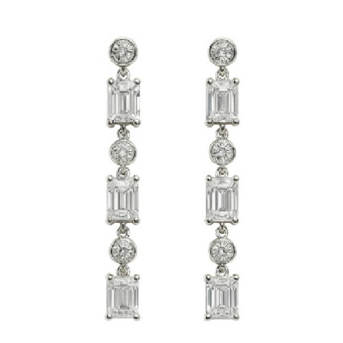 PEND. LARGO CHATON + CZ RECTANGULAR - PE7084R