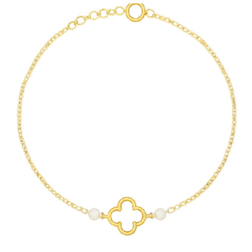 PUL. TREBOL CALADO + 2 PERLAS  - PU6045CH