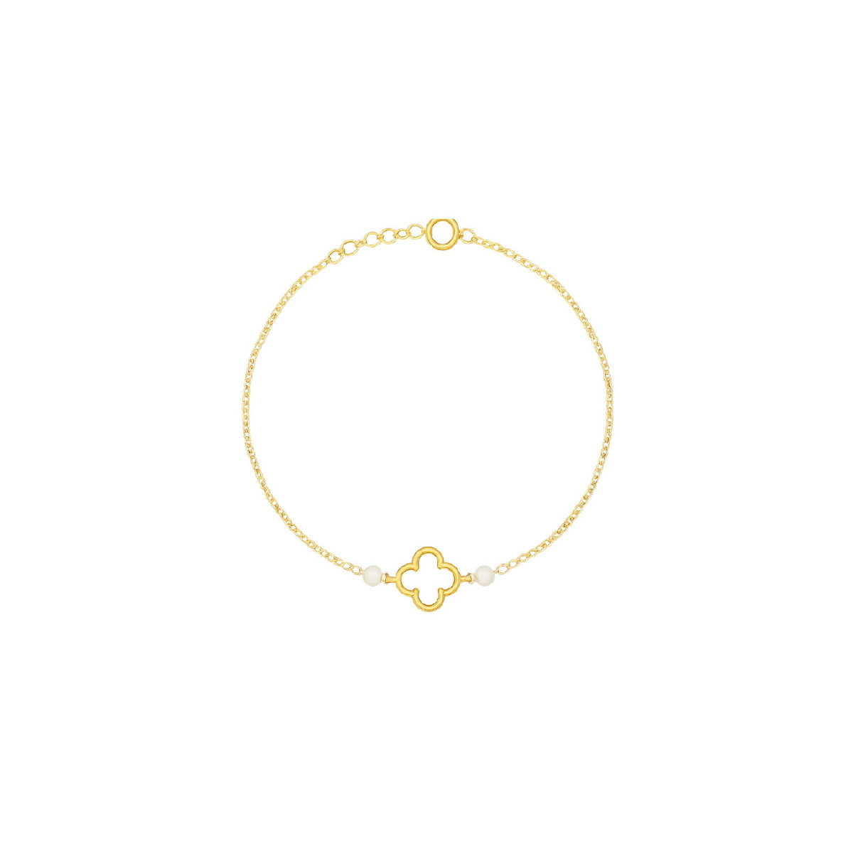 PUL. TREBOL CALADO + 2 PERLAS  - PU6045CH