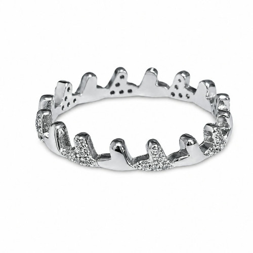 SORTIJA CORAZONES LISOS Y CON CZ - SO1741R