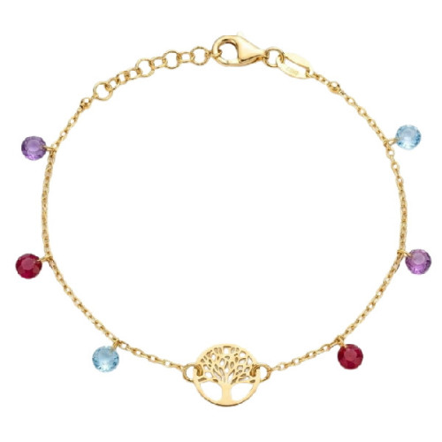 PULSERA ARBOL VIDA CZ COLORES - PU6052CH