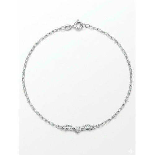 TOBILLERA ALAS CORAZON CZ - PU6053RT