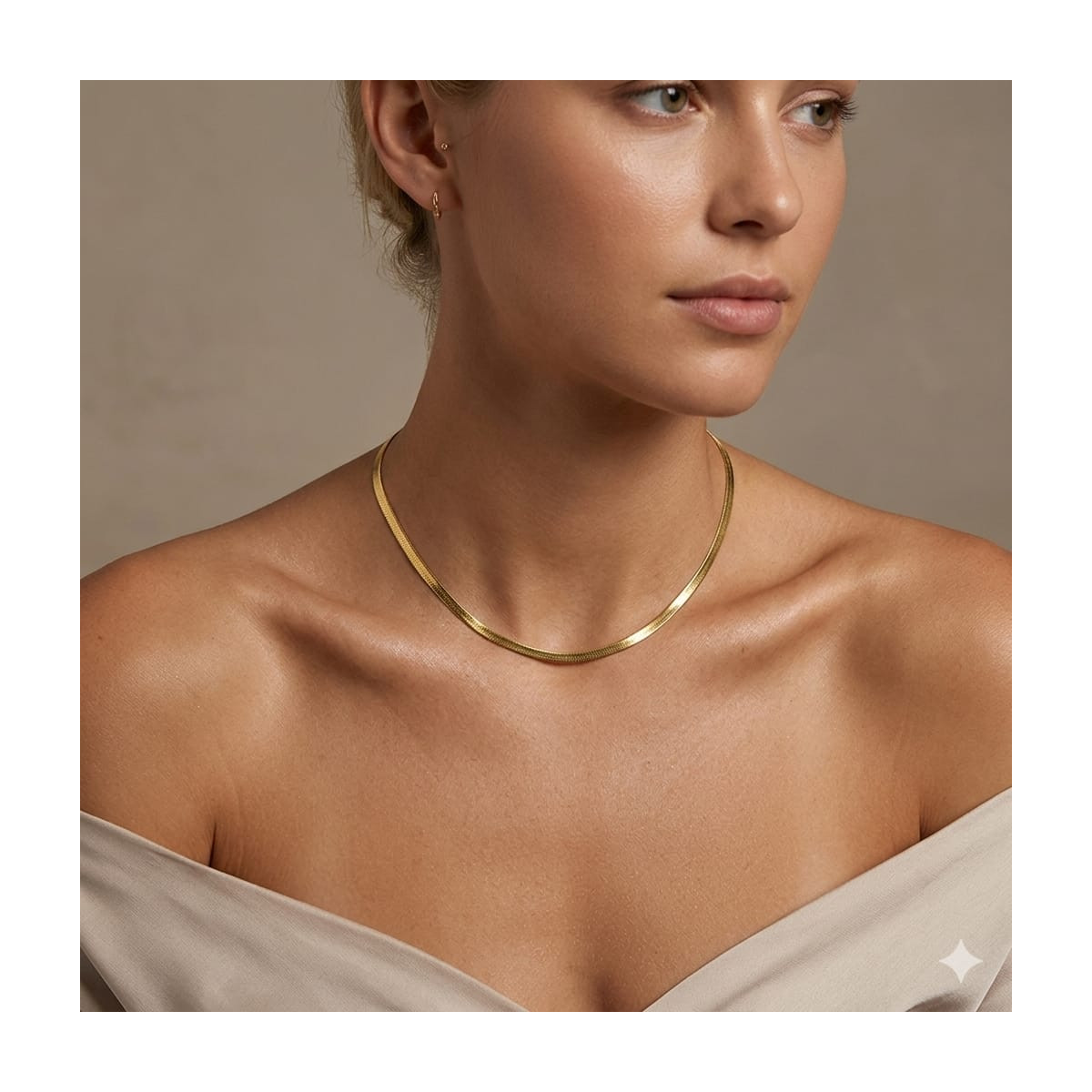 GARGANTILLA PLANA 3MM CHOCKER 33+8 CM RODIO - GA1501R