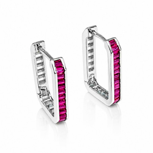 P. ARO RECTANGULAR CON CZ BAGUETTE - PE6439R/13