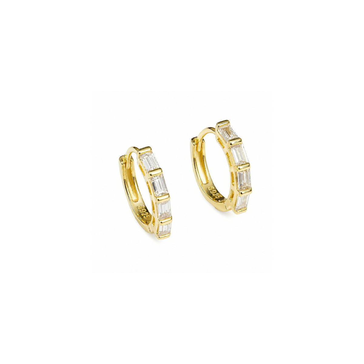 PENDIENTE ARO CZ RECTANGULARES 12 MM - PE7101CH