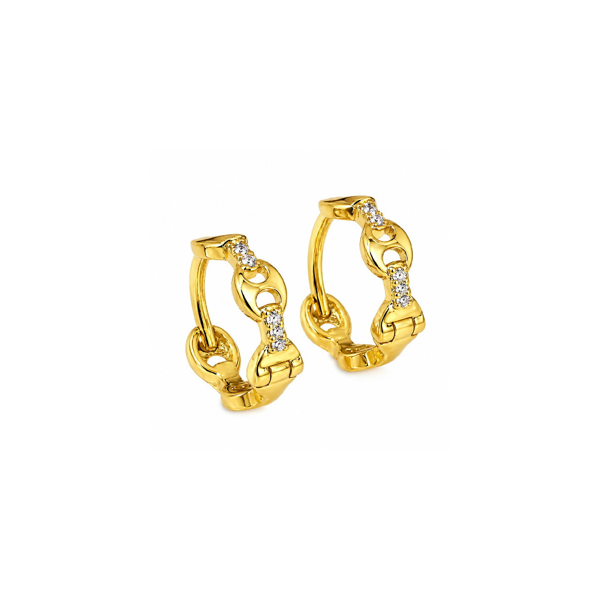 PENDIENTE ARO CALABROTE CON CZ 12 MM - PE7102CH