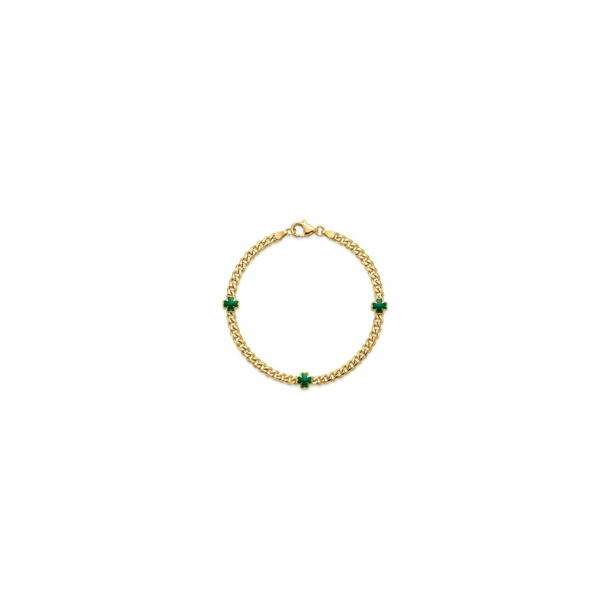 PU. BARBADA 3 TREBOLES EN LINEA ESMALTE - PU5397CH/16