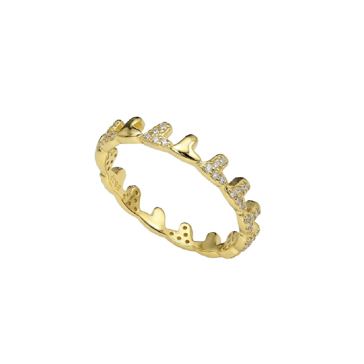 SORTIJA CORAZONES LISOS Y CON CZ - SO1741CH