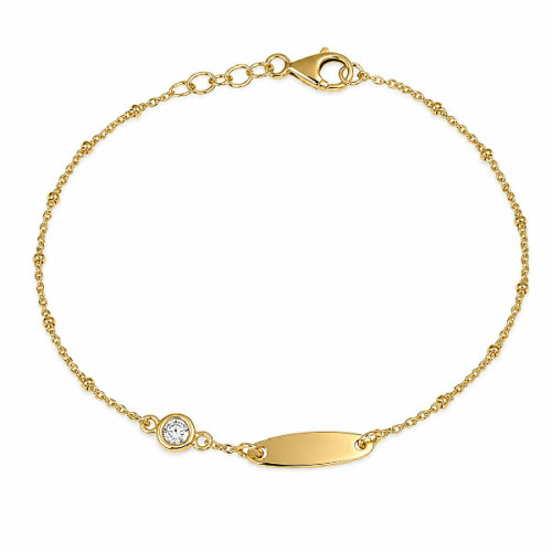 PULSERA CHAPA + CZ - PU6009CH