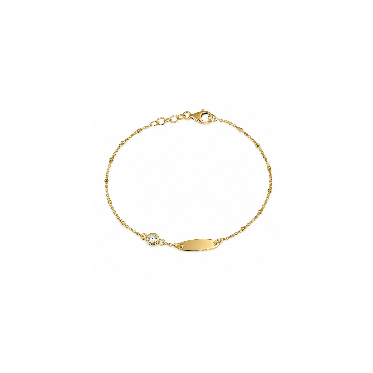 PULSERA CHAPA + CZ - PU6009CH