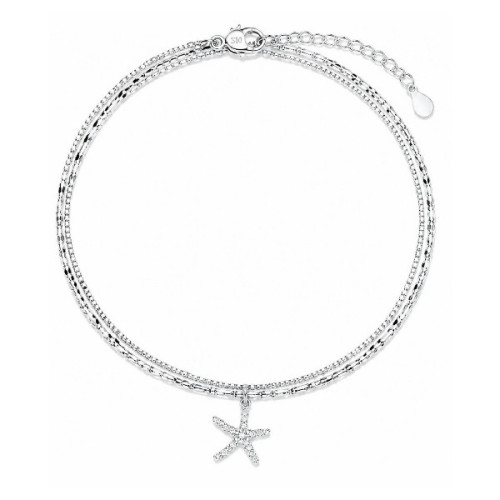 TOBILLERA DOBLE CADENA CON ESTRELLA MAR - PU5930RT