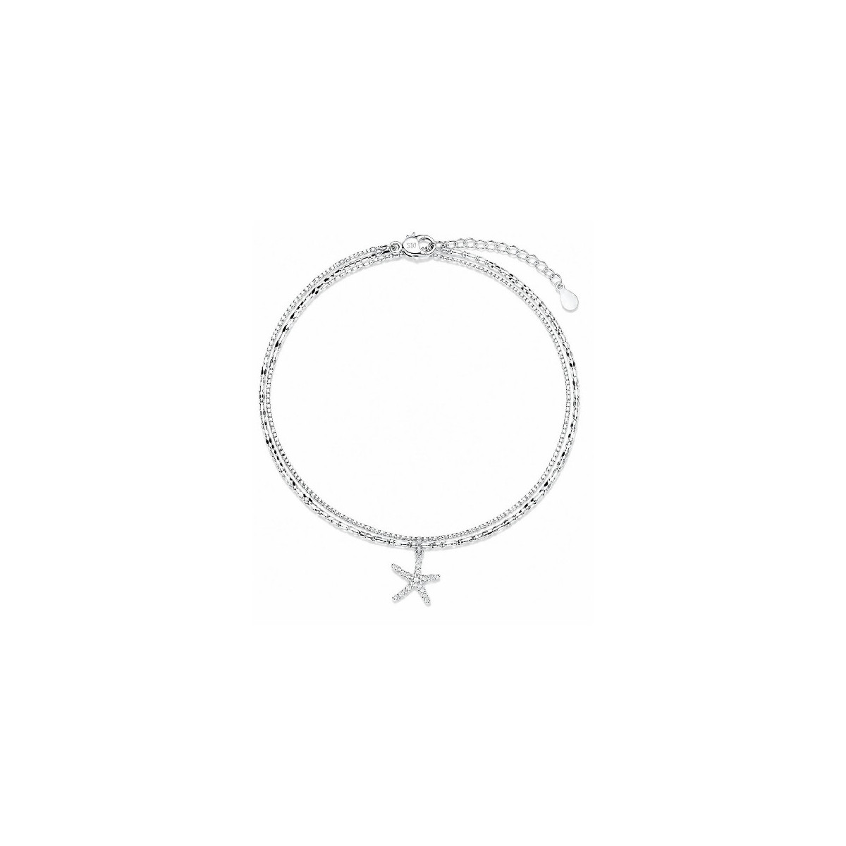 TOBILLERA DOBLE CADENA CON ESTRELLA MAR - PU5930RT