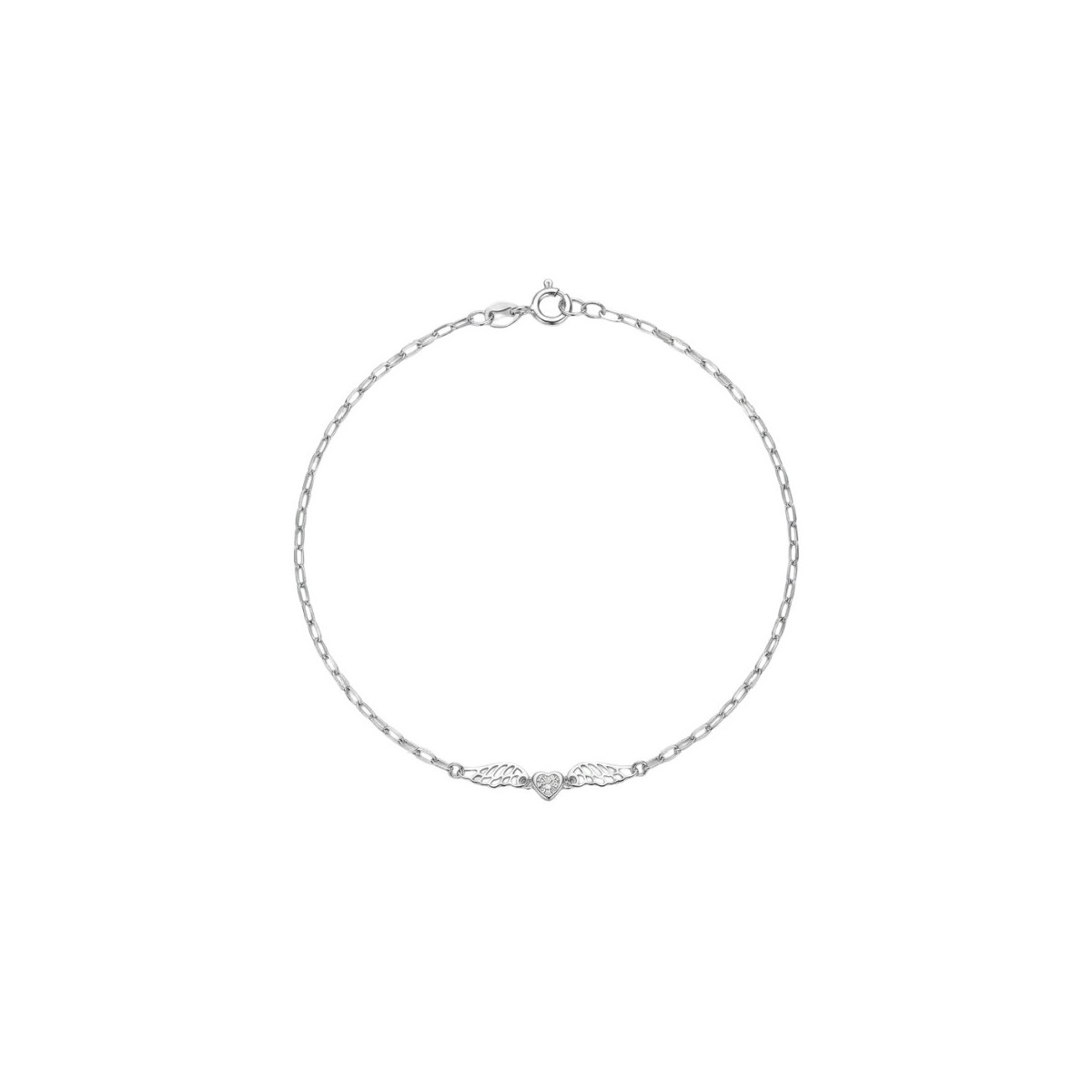 TOBILLERA ALAS CORAZON CZ - PU6053RT