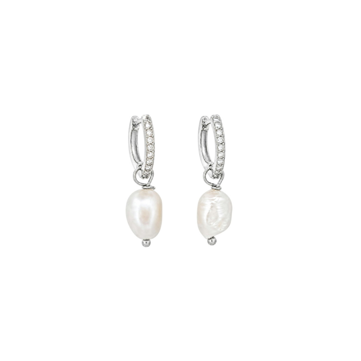 PE. ARO CON CZ + PERLA NATURAL COLGANDO - PE6321R