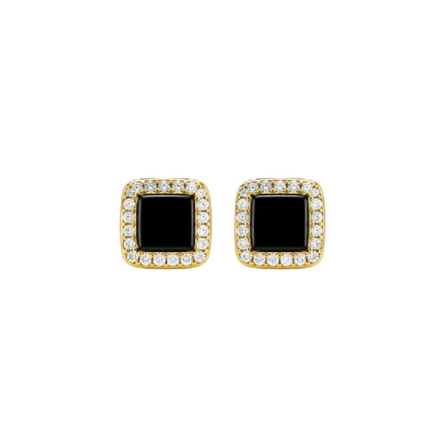 PEND. CUADRADO BORDE CZ CENTRO ONIX - PE6497CH/10