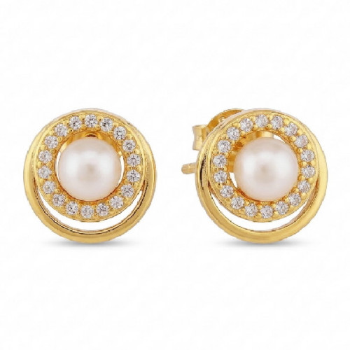 PE. 2 AROS LISO CZ + PERLA CENTRO - PE6284CH