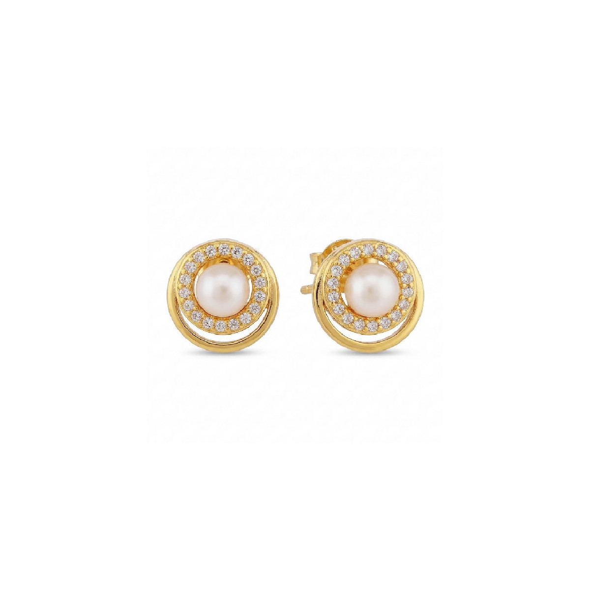 PE. 2 AROS LISO CZ + PERLA CENTRO - PE6284CH