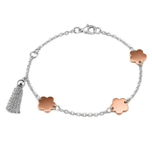 PULSERA 3 FLORES LISAS BORLA OR EN LINEA - PU3789