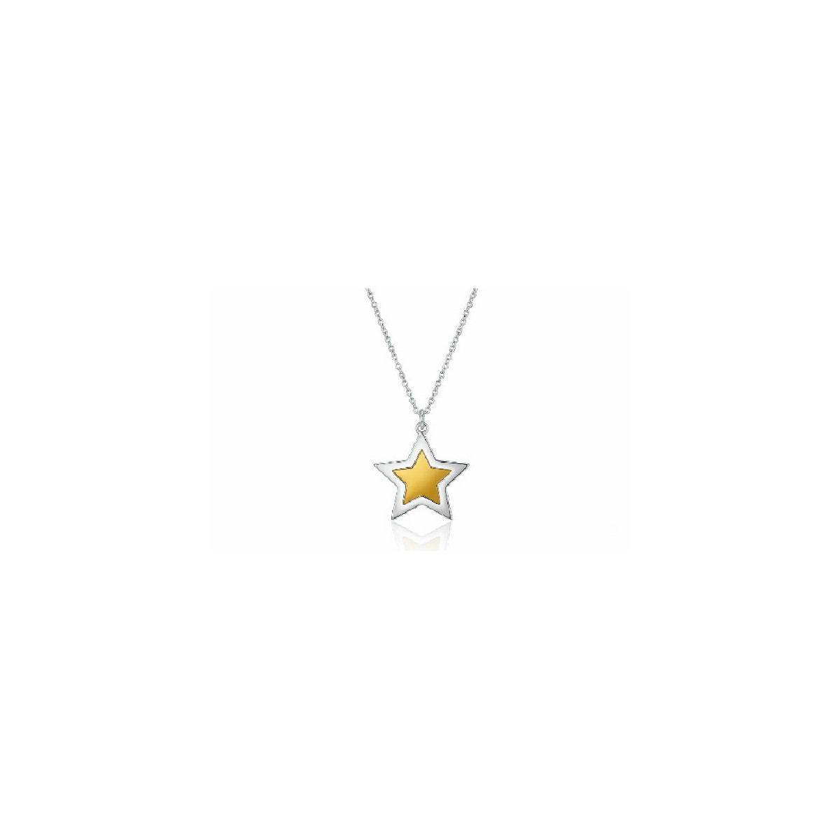COLGANTE ESTRELLA CON CADENA CHAPADO ORO - CO2783CH