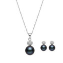 JUEGO PERLA NATURAL GRIS Y CIRCULOS CZ - JU2922