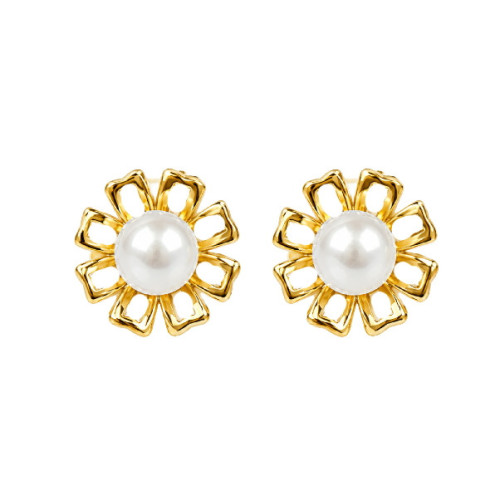 PENDIENTE FLOR LISA CENTRO PERLA NATURAL - PE7149CH