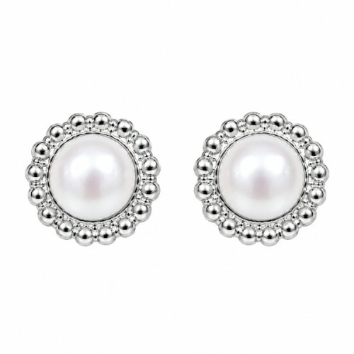 PENDIENTE CIRCULO LISO + PERLA CENTRO - PE7121R