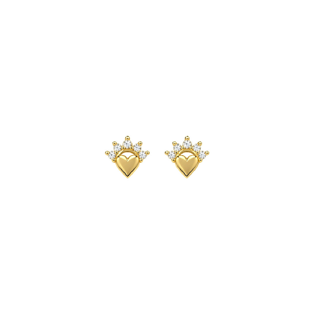 PENDIENTE CORAZON LISO CON ORLA CZ - PE7160CH