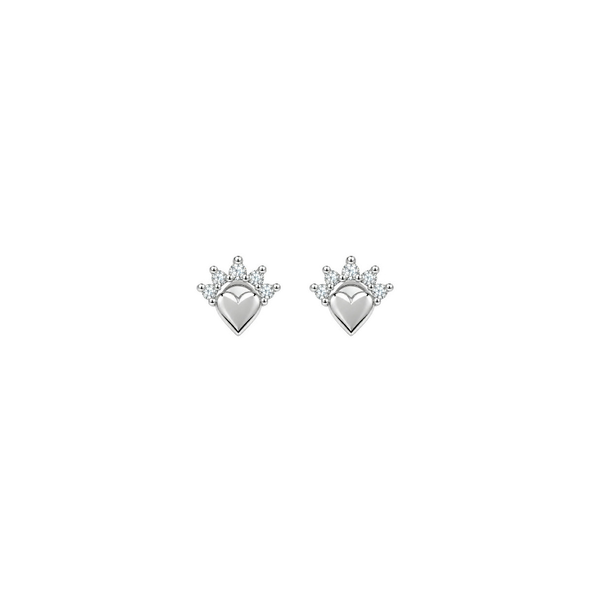 PENDIENTE CORAZON LISO CON ORLA CZ - PE7160R