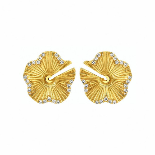 PENDIENTE FLOR 5 PETALOS LAPIDADOS - PE7147CH